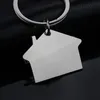 Modern House Home Nyckelring Metal Hollow Out Key Ring for Women Bag Charm Car Unisex Christmas Present Present Jewelry