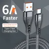 6A Super Faster charger 66W High power Type -C fast charging cables Durable braided phone cable is suitable for Apple iphone Samsung and Huawei with retail packaging