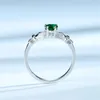 Cluster Rings Real 925 Sterling Silver for Women Irish Claddagh skapade Nano Emerald Heart Shape Solitaire Ring Classic Fine Jewelrycluster