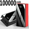 Банки питания для сотовых телефонов 100000 мАч Power Bank 4 USB Портативное зарядное устройство Full Mirror LED Цифровой дисплей Poverbank Внешний аккумулятор Powerbank для телефонов T220905