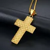 Colares de pingente de ouro prata cor cruz pingentes de aço inoxidável completo strass pavimentado homens bling gelado para fora hip hop rock jóias giftp