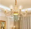 Подвесные лампы в европейском стиле люстр гостиной лампы роскошные хрустальные рестораны