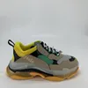 Triple S Freizeitschuhe mit klarer Sohle, klobige Herren- und Damen-Sneaker, grau, Regenbogen, Türkis, hellbraun, beige, grau, Fluo, Höhenerhöhung, Vintage-Herren-Chaussures