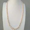 18 "Underbara AAA South Sea Natural Gold Pink Pearl Barock halsband 14K