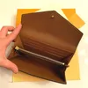 PORTEFEUILLE SARAH Wallet Dames envelop-stijl lange portemonnee kaarthouder kast iconisch bruin waterdicht canvas M60531 SAC337U