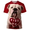 Tier Französisch Bulldog 3D Drucken T-shirts Männer Frauen Sommer Mode Casual ONeck Kurzarm Harajuku Streetwear Übergroßen Tops 220607