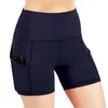 Sportbekleidung für Damen, Sport-Shorts, hohe Taille, Yoga-Hose, Lauf-Kompressions-Fitness-Shorts mit Seitentaschen