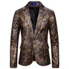 Or bronzant Blazers hommes costumes arrivée de luxe 3D peau de serpent imprimer veste de créateur Blazer Homme hommes scène Performance vestes 220527