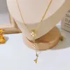 2022 Nieuwe 18K Vergulde Roestvrij Stalen Kettingen Choker Ketting Brief Hanger Verklaring Mode Dames Kristallen Ketting Bruiloft Sieraden Accessoires X138