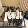 Женские модельные туфли London с острым носком на высоком каблуке Latte Black Fuchsia Wedding Shoe Bowtie Silk Lady Sneakers With Box