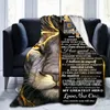 Blankets Thanksgiving Gift Flannel Blanket Full English Letter For Dad Daughter 3D Animal Wild Lion Sunflower Girls SofaBlankets