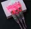 Dia dos Namorados iluminar LED piscando flor rosa brilhando iluminar simulação para o casal presente doce