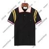 2022 Europa Itália Bordado abelha Polo T shirt High Street Manga Curta Emenda Lapel polos camisas Casal Mulheres Homens Estilistas de moda tShirts de luxo