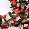 12 colors Artificial Rose Vine Simulation Flower Rattan Decorative Silk Flower For Wedding Arch Home Party Decor