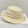 2022 mince printemps et été Lafite chapeau sangle plat avant-toit simple tempérament plat haut plage