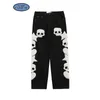 Blackair Skulls Muster Baggy Jeans Skeleton Stickerei für Männer Hip Hop High Street Cargo Black dy815 220328