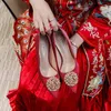 34-43 size satin bridal wedding shoes women 2021 new pointed stiletto red fashion high heels women G220527