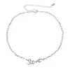 New Trend Link Chain Letter Love Charm Pendant Necklace for Hip Hop Women Jewelry with Cz Paved Wholesale Initial Name Jewelrys