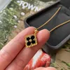 Luxury 18K Gold Clover Designer Pendant Necklaces for Women Cross Chain Choker Italy Famous Brand Retro Vintage Palace Necklace Pa279S