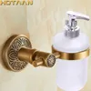Antique Brass Soap Dispenser HolderPure Aluminium Bathroom Basket Holder Accessories YT14293 Y200407
