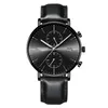 Armbandsur Relogio Masculino Guanqin Clock Men mode Creative Chronograph Luminous Analog Retro Leather Strap Quartz Watch