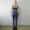 Suits de survêtement élégants pour femmes Jumps Cuit Neon Green Shets Set Femme Plaid Femelle Ensemble Sexy BodyCon Match Contest