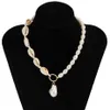 Barock Pearl Handmased Shell Pendant Necklace For Women Summer Beach Wedding Bride Elegant Beads Chain Party Jewelry Girls