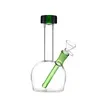 7,2-inch glazen waterpijpwaterpijp met rechte buis, groen mondstuk en verspreide downstem-percolator