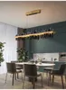 黒いダイニングルームシャンデリア長方形導入ホームデコレーションライトフィクスチャモダンデザイン銅キッチンアイランドハンギングランプ