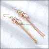 Dangle Chandelier Earrings Jewelry S925 Sier For Women Earring Rose Gold Tassels Bridal Wedding Wholesale Drop Delivery 2021 Hse9R