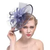 Berets Lady Fedoras Hat Girls Linen Cap Female British Style Hair Accessories Bridal Headwear Clip Banquet B-8291Berets BeretsBerets