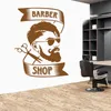 Salon de coiffure vinyle stickers muraux hommes style salon de coiffure autocollants fenêtre magasin recrute personnalisé décoration autocollants muraux cadeaux 220613