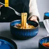 RUX WORKSHOP Keramik-Reisschüssel im japanischen Stil, für Zuhause, Salat, Suppe, Instant-Nudeln, Schüssel, Farbverlauf, Frühstück, Abendessen, Geschirr, 220408