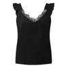 Women's Tanks & Camis Beauty Tops For Women Womens Elegant V Neck Sleeveless Shirt Lace Classic Solid Top Cotton Spandex WomenWomen's