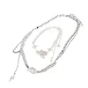 Chaîne à maillons nuages Flash perles d'imitation collier en métal femme pendentif pompon tout-assorti Bracelet pour enfants clavicule ChainLink Lars22