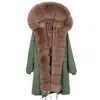 毛沢東秋と冬の新しい毛皮のコートオーバーザニースタイルの女性のスリムな暖かいジャケットを克服する新しい女性のコート201016