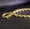 9mm 30inch 18K Gold Plate Fried dough twist Gold Plated chain electroplated European and American hip hop punk Necklace