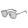 occhiali da sole firmati da uomo leggi prescrizione in titanio Big Square Rectangle Polarized Frame Cambiamento graduale Ocean Occhiali da sole semplici UV400 Occhiali da guida per esterni