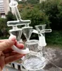 8.5 inch Unique Design White Glass Water Bongs Hookahs with Bowls Accessories Smoking Pipes for Male 14mm Joint