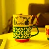 Kupalar İskandinav İstiflenebilir Seramik Kupa Kahve Fincanı Çift Kahvaltı Kulak Asılı Basit Süt CupMugs