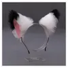 Maski imprezowe słodki kociak Faux Fur ucha obręcze do włosów Cosplay Hairband opaski dziewczyny modne akcesoria uszy zwierząt BandParty MasksParty