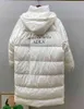 Qingwen nuovo piumino spesso donna lungo soprabito Parka 2022 inverno sciolto con cappuccio piumino d'anatra bianco giacca donna calda giacca casual L220725
