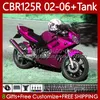 +タンクカバー用ホンダカバーCBR-125 CBR 125 R CC 125R 2002-2006光沢のあるピンクボディワーク124NO.166 CBR-125R 125CC CBR125R 02 03 04 05 06 CBR125RR 2002 2003 2004 2004 2006 2006 OEMフェアリング