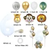 28 stcs Jungle Animal Balloon Party Kit met witte nummer Monkey Lion Folies Balls For Kids Birthday Party Decoration Diy Home Supplies 2893 T2