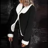 女性のジャケット女性冬の古典的なソリッドカラー豪華なジャケット暖かい長袖カジュアルファッションラペルコートのコートの女性の外出2022