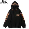 Antigo dragão chinês impressão de moda com capuz de streetwear masculino Hip Hop Hoodie Sorto casual Pullover preto Autumn LJ200826