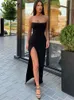Nibber Red Black Year Christmas Party Long Dresses Women Spring Basic Bodycon Lace Up Stretch Slim Dresses Femme 220615