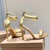 Gianvito stiletto Hakken Sandalen hak voor dames zomer luxe designer schoenen 10,5 cm 8,5 cm gouden kalfsleren voetriem hakken Achterkant rits footwear34-42