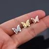 Stud Korean Fashion Matt Butterfly Ohrringe Roségold für Frauen 2022 Dekorationen Mädchen Designer Schmuck Schmuck farl22