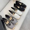 Kadınlar jakard espadrille tasarımcısı düz ayakkabılar deri espadrilles loafers tuval moda kızlar yaz beyaz buzağı derisi sıradan ayakkabılar logo boyutu 35-42